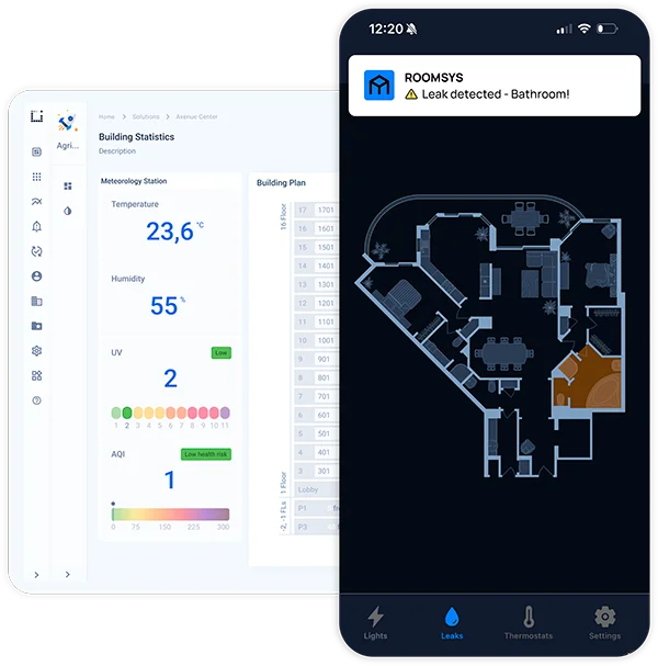 roomsys water leak mobile app