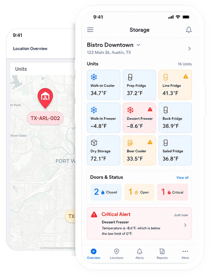 roomsys storage monitoring mobile app