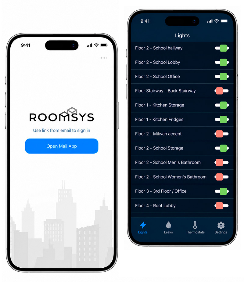 ROOMSYS smart lighting mobile app